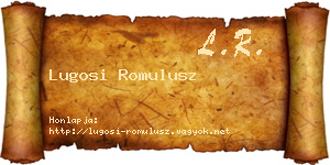 Lugosi Romulusz névjegykártya